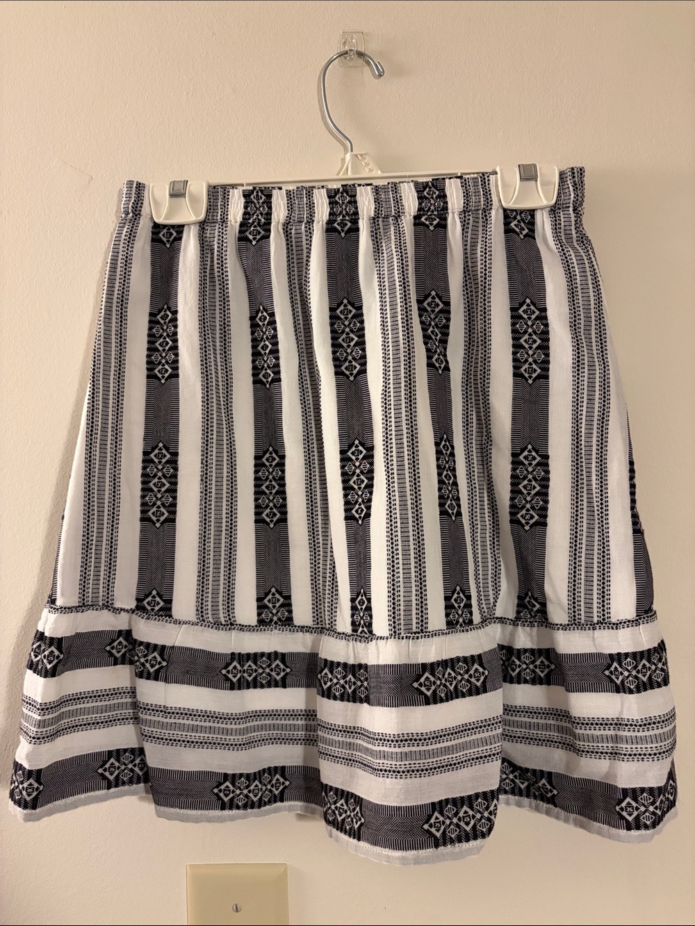 Garnet Hill Black and White Woven Skirt